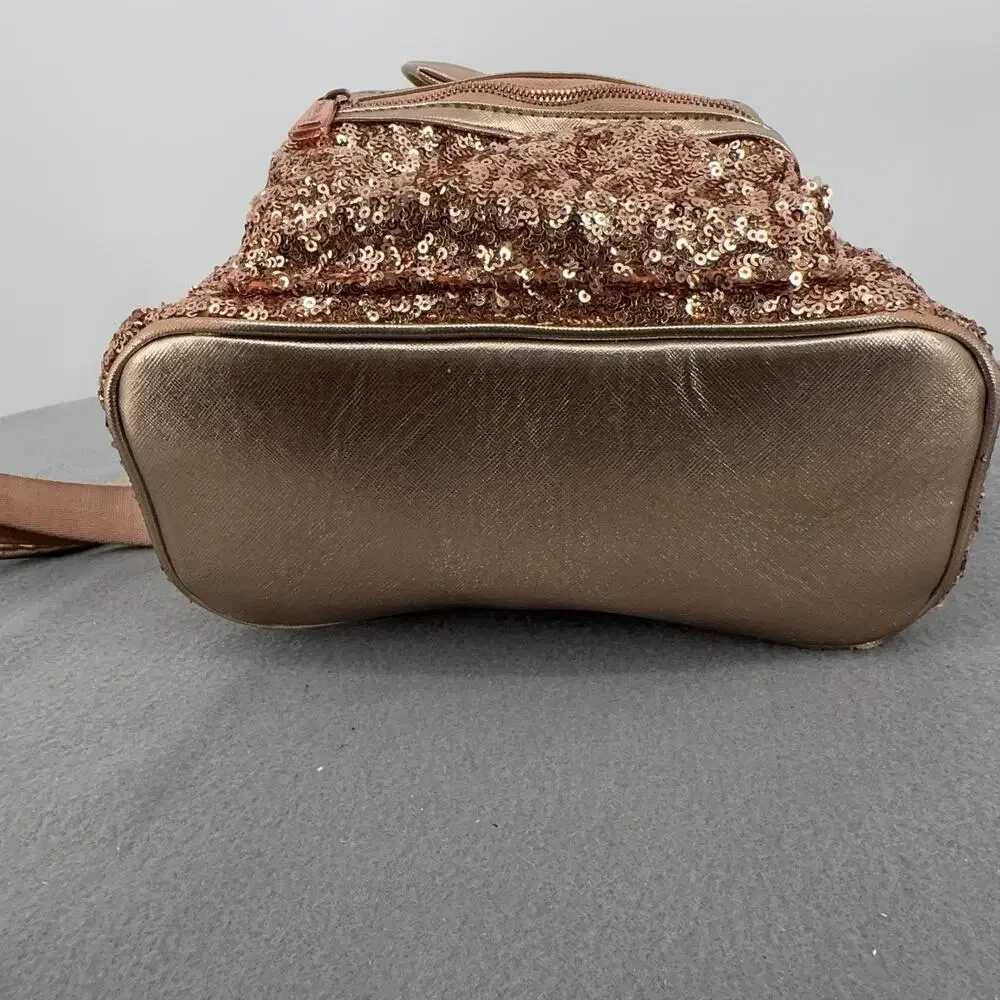 Loungefly Disney Parks Minnie Mouse Rose Gold Sequin Mini Backpack Bow 2019
